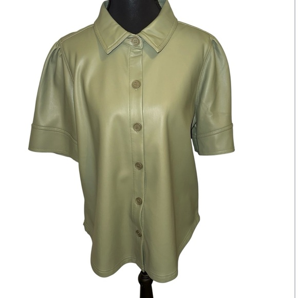 STEVE MADDEN VIRGINIA FAUX LEATHER TOP Women’s Size L - Picture 6 of 8